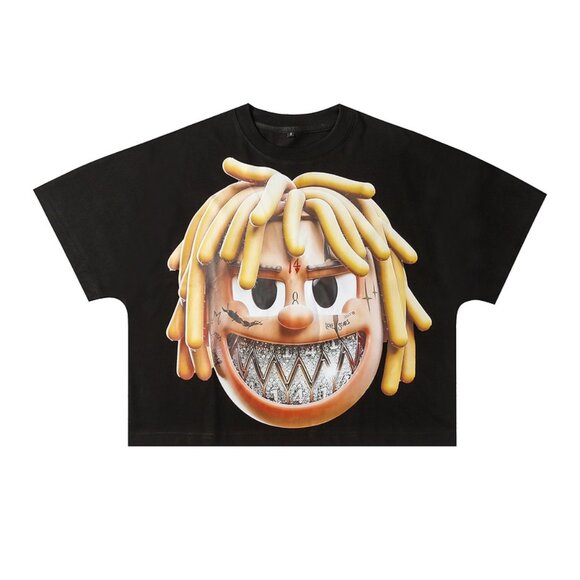Billionaire Studios Edgy Cartoon Character Graphic Black Tee